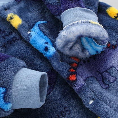 Plush Printed Fleece Romper for Babies