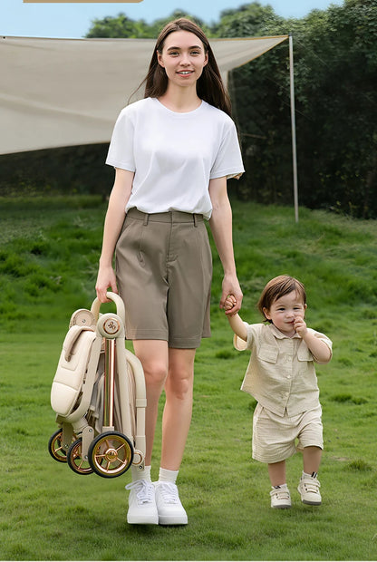 Lightweight Compact Travel Stroller with Reclining Seat – One-Hand Fold & UPF 50+ Canopy