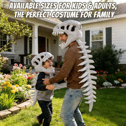 3D Dinosaur Skeleton Costume with Plush Skull & Spine