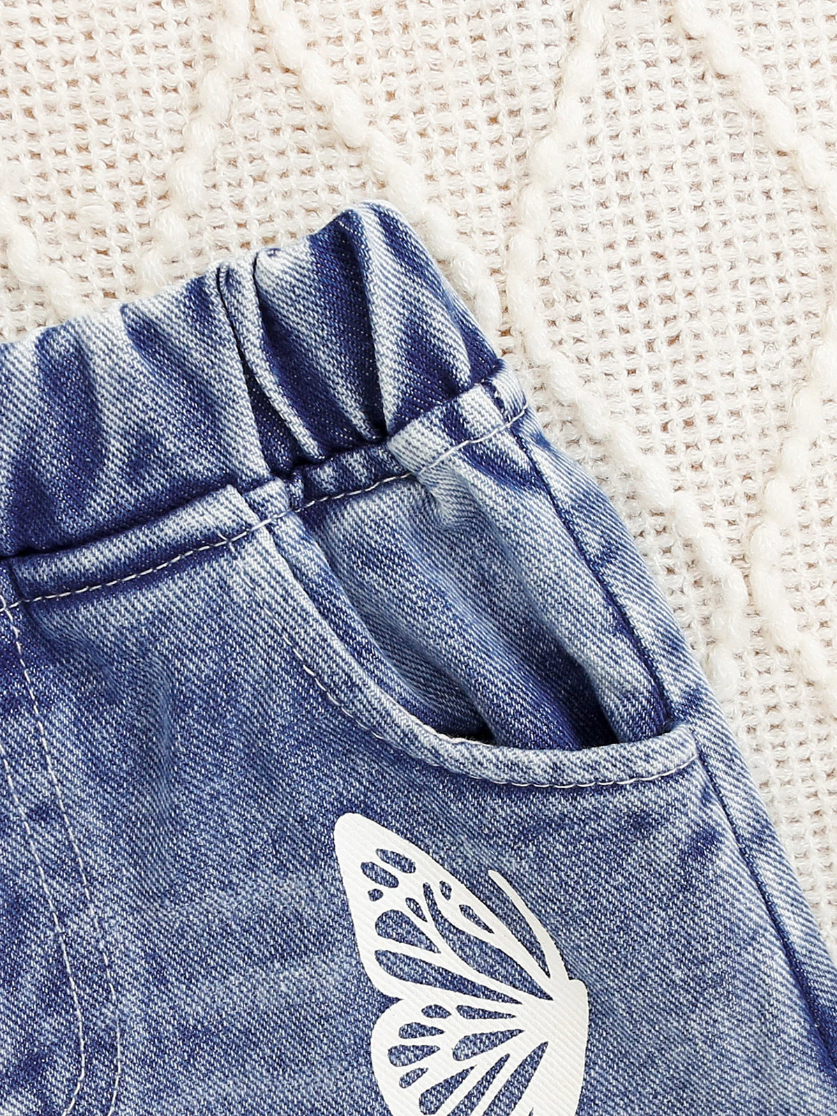 Butterfly Flight Girls’ Denim Vest & Pants 3-Piece Set
