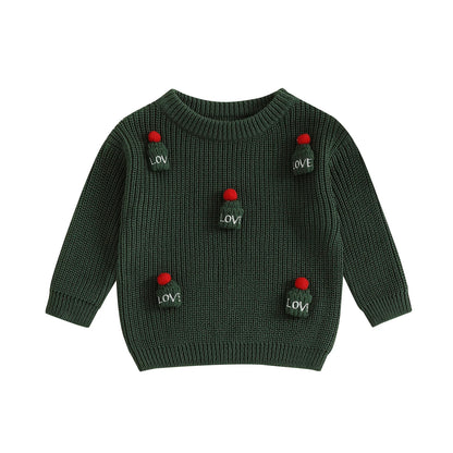 Kids Knit Sweater with 3D Beanie Detail – Cozy Crewneck Pullover (0 - 5 Years)