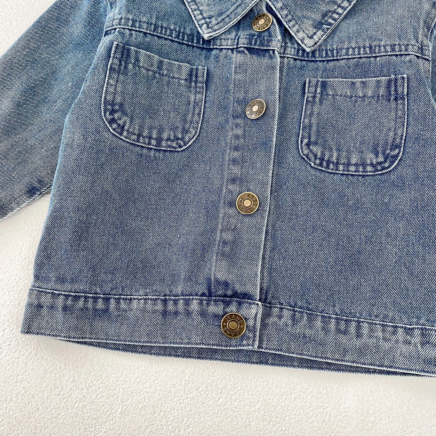 Baby Denim Jacket with Double Pockets – Soft Cotton Button Jacket (Ages 6–24 Months)