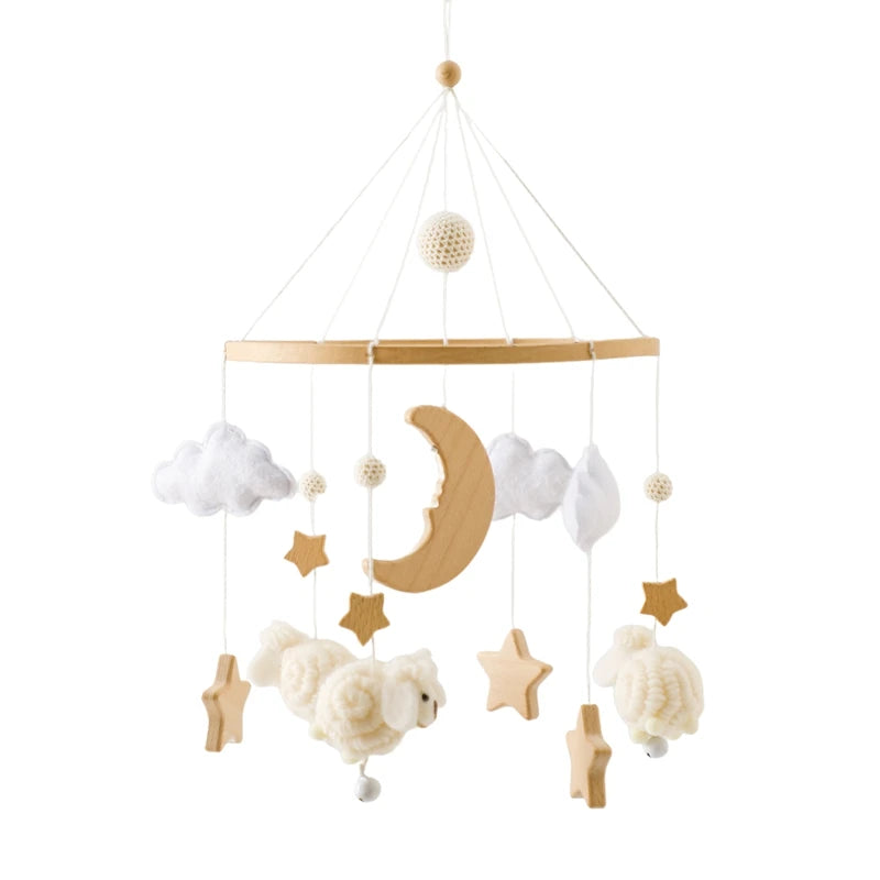 360° Rotating Wooden Crib Mobile Arm & Holder