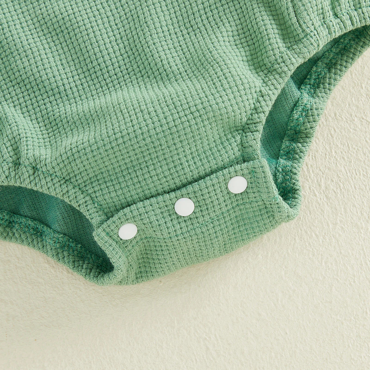 Dino Half-Birthday Waffle-Knit Overall Romper for Baby Boys