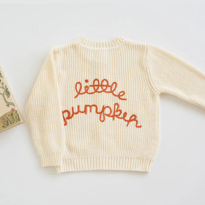 Baby & Toddler Girls Cotton Knit Cardigan (2–6 Years) – Button-Front Sweater with Duck Embroidery