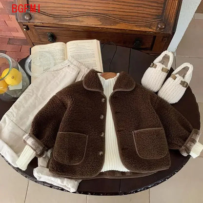Cozy Teddy Fleece Button-Up Jacket for Kids