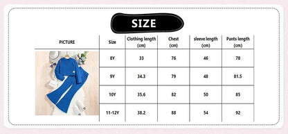 Ribbed Flare Girls’ Lounge Set with Cropped Long-Sleeve Top