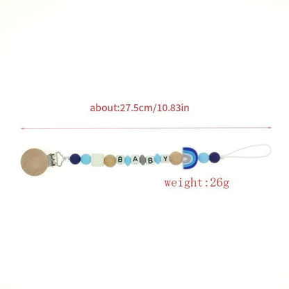 Rainbow & BABY Beaded Pacifier Clip for Infants