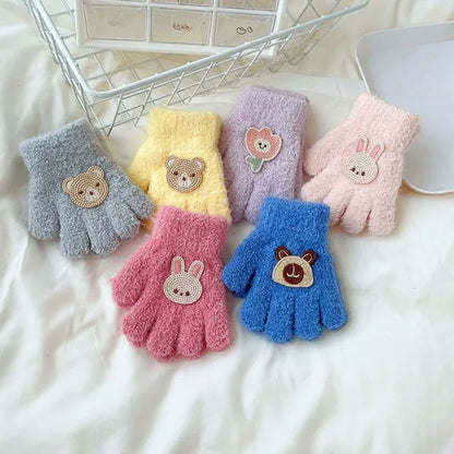 Toddler Plush Cartoon Gloves – Cozy Winter Warmth for Little Hands (Ages 1–3)