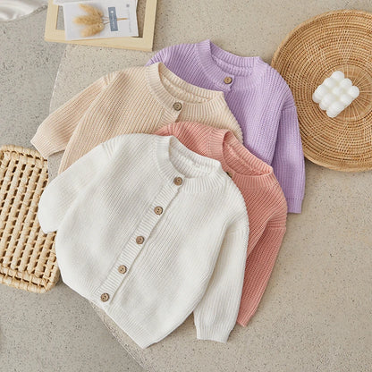 Button-Front Chunky Knit Cardigan for Girls