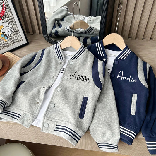 Personalized Embroidered Name Varsity Jacket for Boys