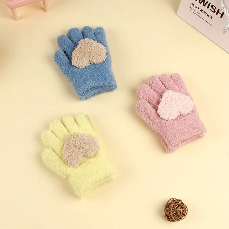 Soft Cartoon Winter Gloves for Toddlers (Ages 1–3)