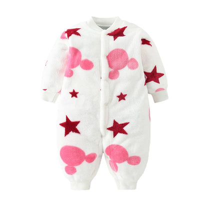 Plush Printed Fleece Romper for Babies