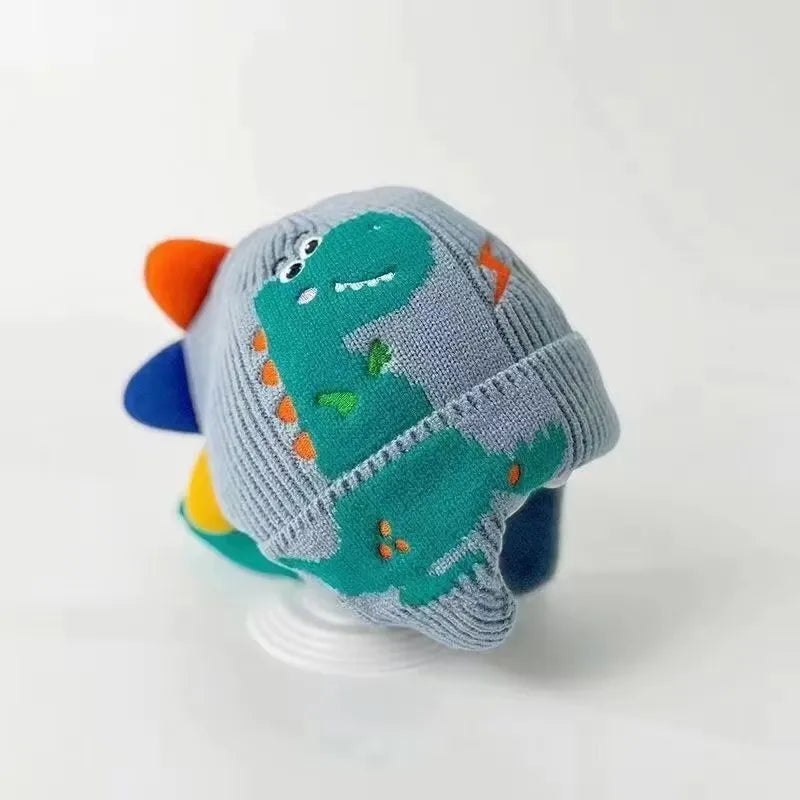 3D Dinosaur Knit Earflap Hat for Kids
