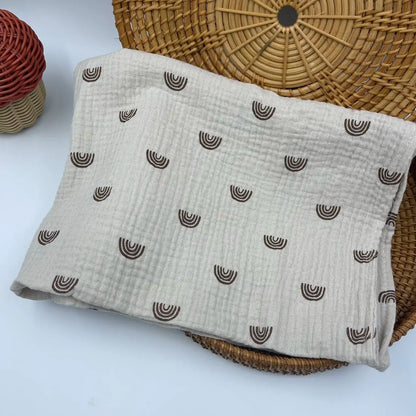 Vintage Floral & Fruit Print Cotton Muslin Baby Blanket
