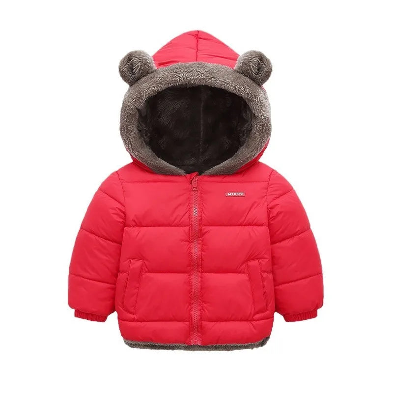 Bear-Ear Plush-Lined Kids’ Puffer Jacket
