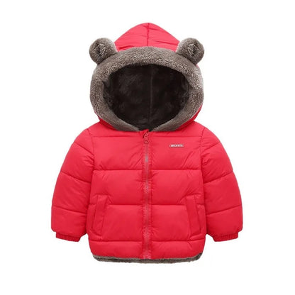 Bear-Ear Plush-Lined Kids’ Puffer Jacket