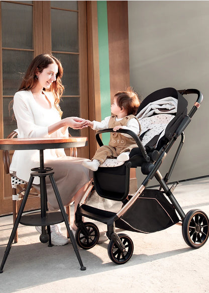 High Landscape Convertible Stroller with Reversible Seat – All-Terrain Wheels & 3-Position Recline