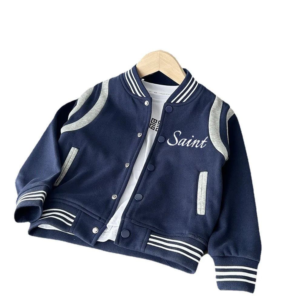 Personalized Embroidered Name Varsity Jacket for Boys
