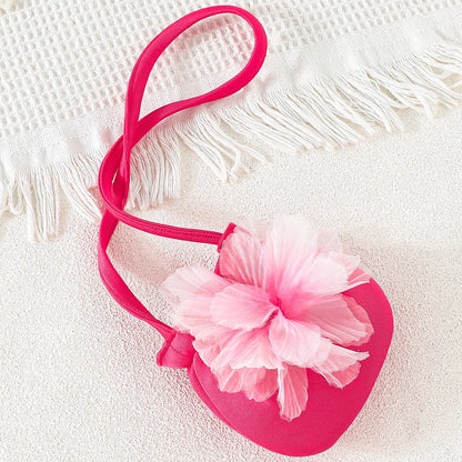 Flower-Shoulder A-Line Party Dress for Girls