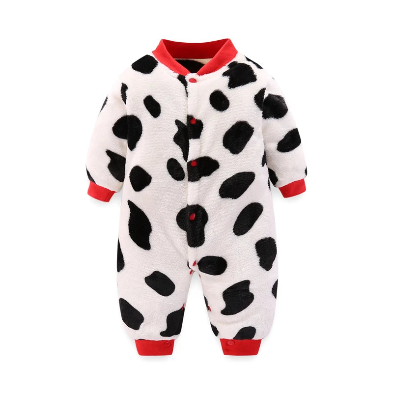 Plush Printed Fleece Romper for Babies