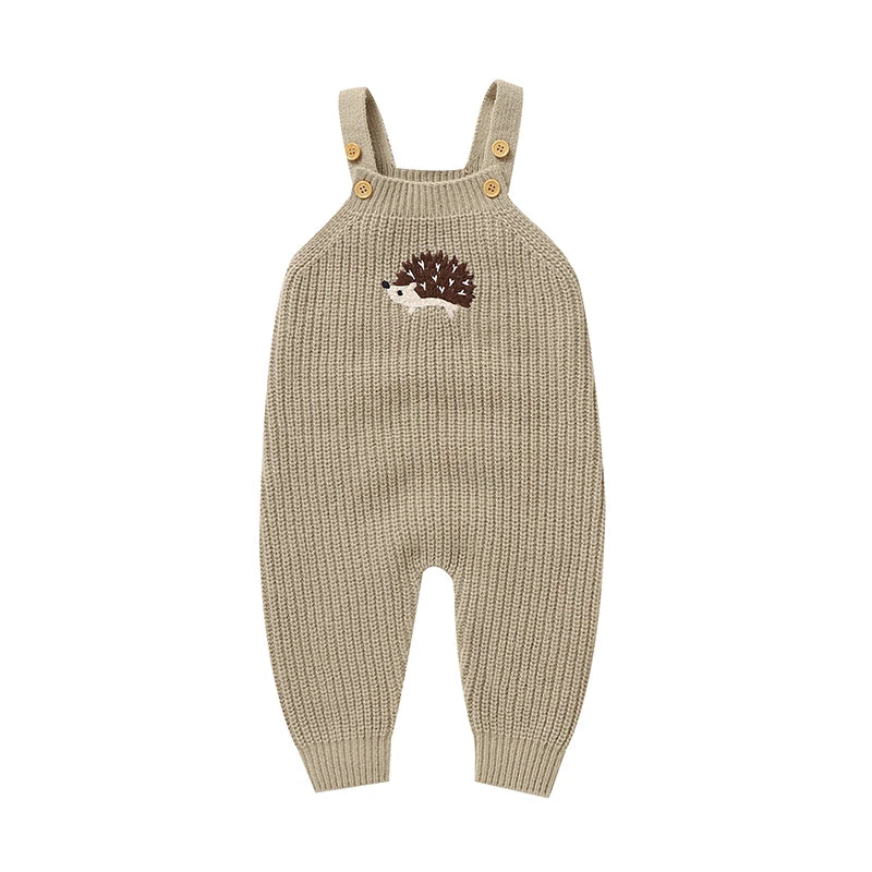 Knitted Animal Overall Romper for Babies