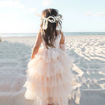 Tiered Tulle Lace Party Dress for Girls