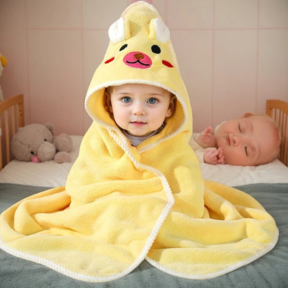 Baby Hooded Animal Bath Towel & Robe – Soft, Absorbent & Cozy