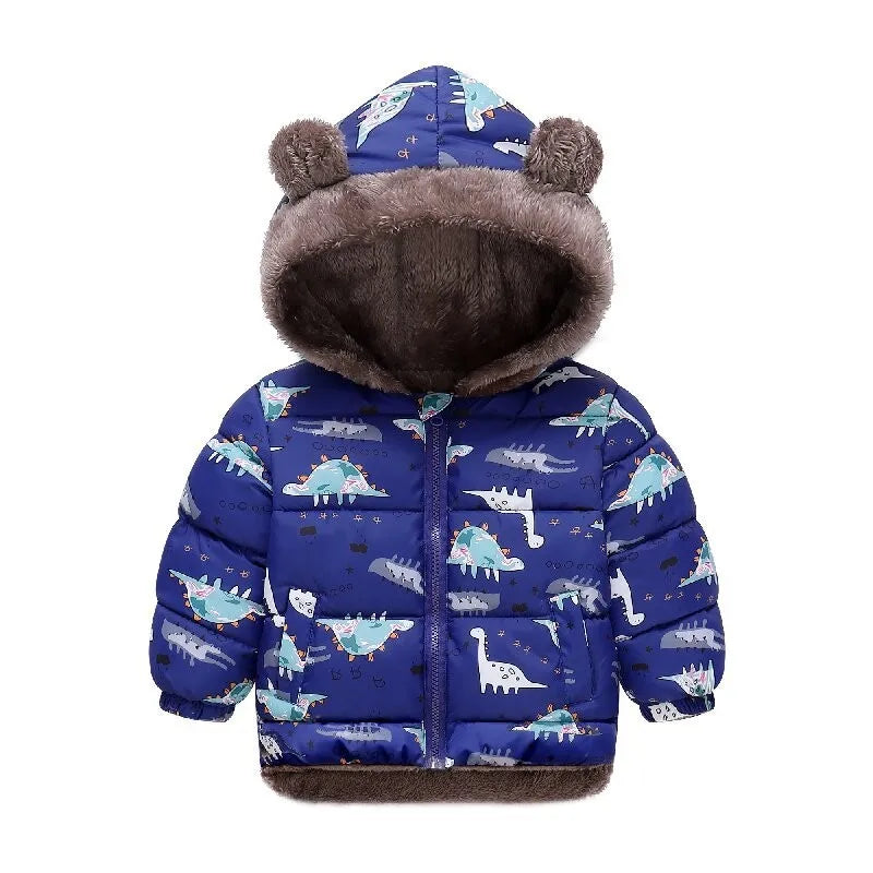 Bear-Ear Plush-Lined Kids’ Puffer Jacket