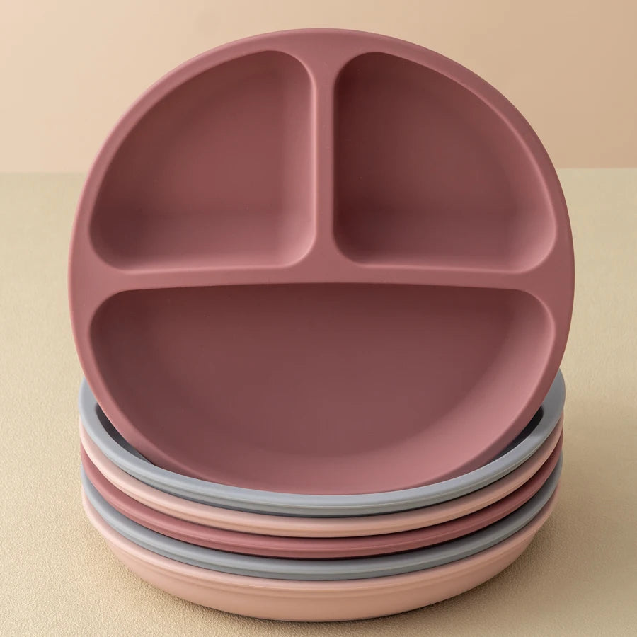 Three-Compartment Silicone Baby & Toddler Divided Plate