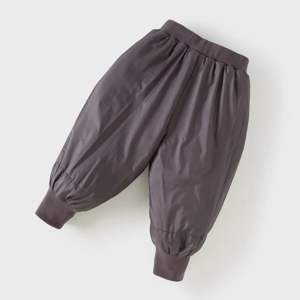Cherry Embroidered Padded Winter Pants for Girls