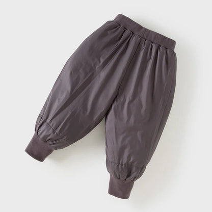 Cherry Embroidered Padded Winter Pants for Girls