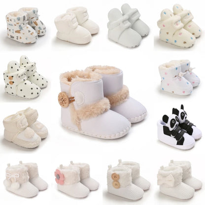 Cozy Fleece-Lined Baby Booties with Sweet Prints & Soft Cuffs