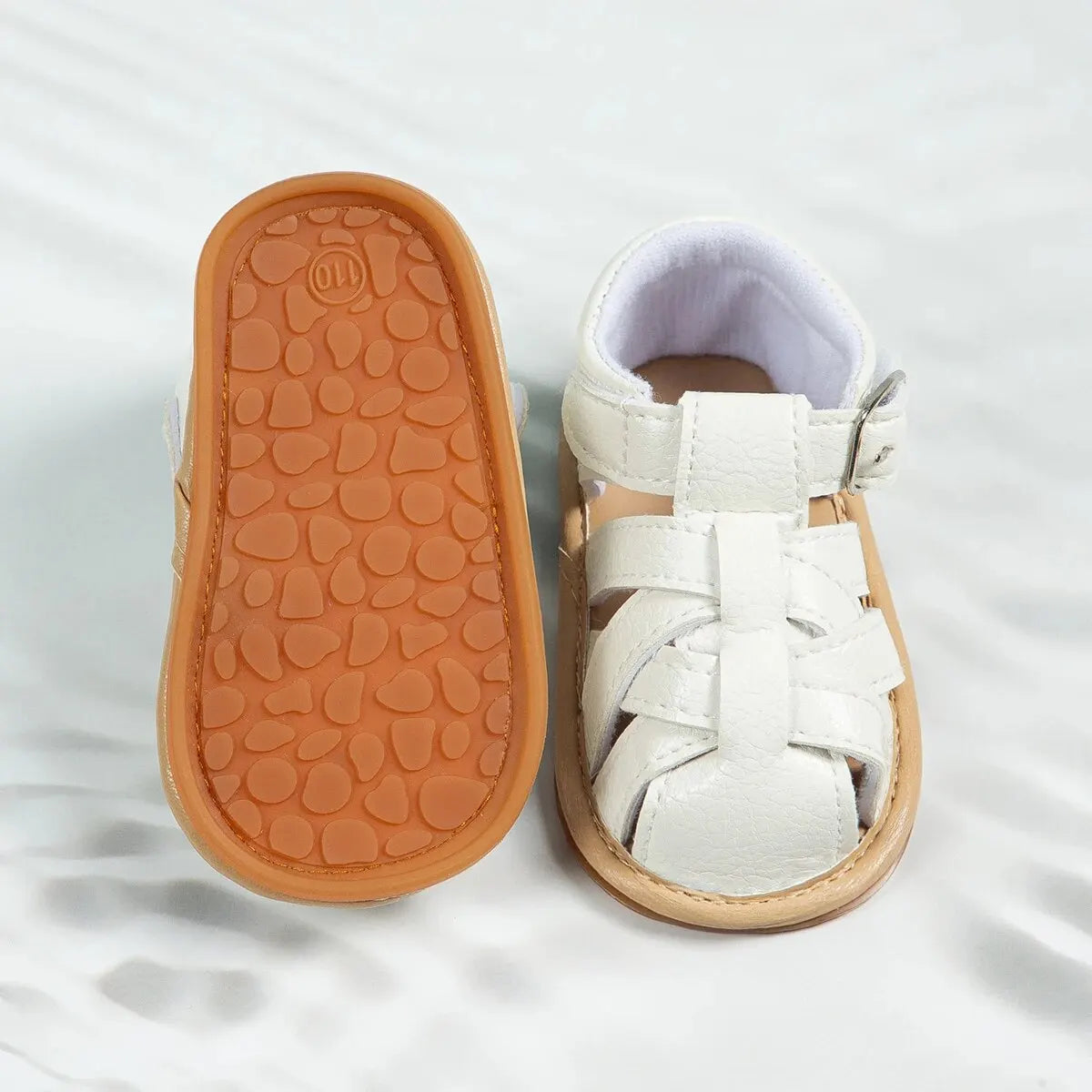 Woven Leather Fisherman Sandals with Buckle for Babies