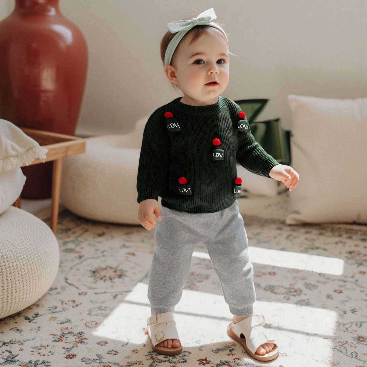 Kids Knit Sweater with 3D Beanie Detail – Cozy Crewneck Pullover (0 - 5 Years)