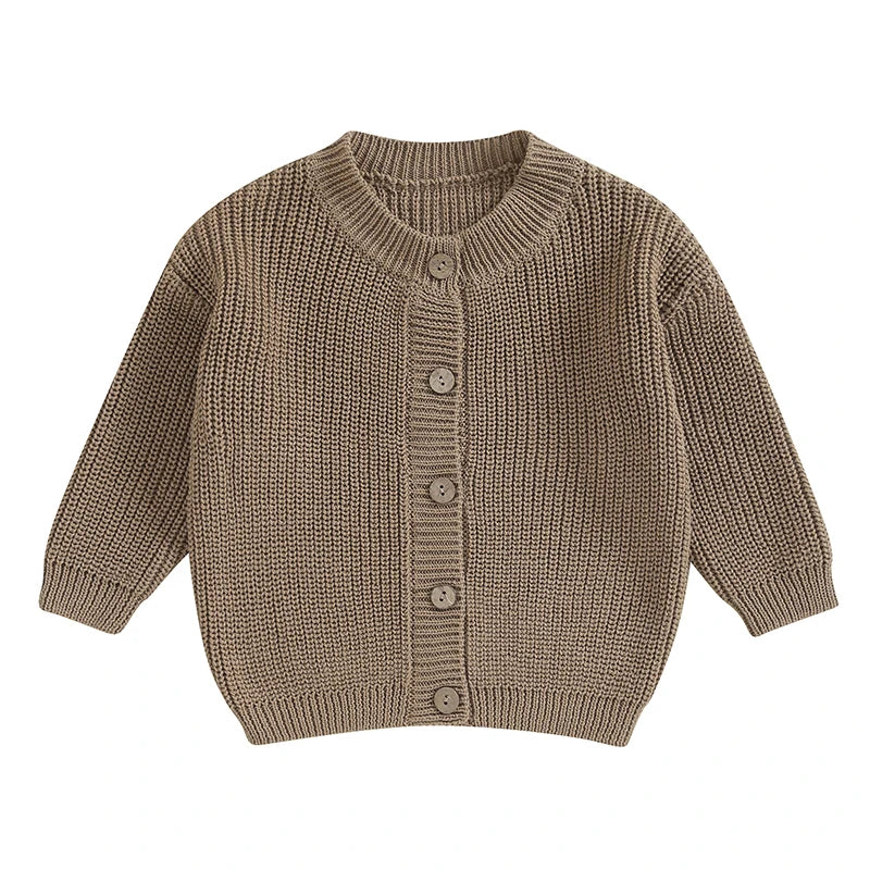 Button-Front Chunky Knit Cardigan for Girls