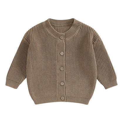 Button-Front Chunky Knit Cardigan for Girls