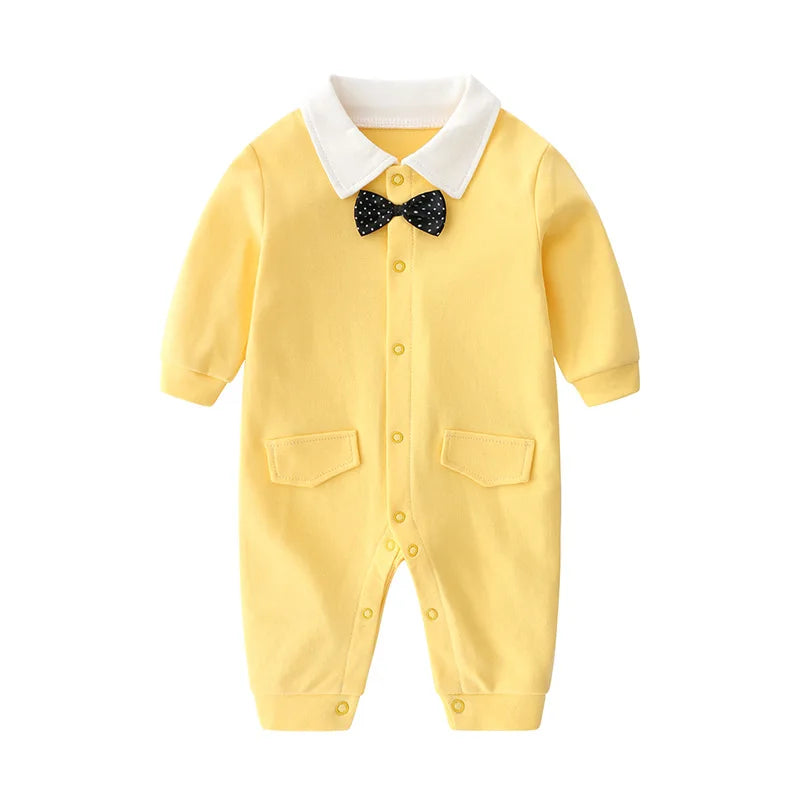 Bow-Tie Tuxedo Romper for Baby Boys