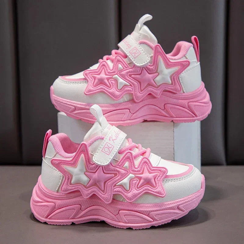 Layered Star Chunky Hook-and-Loop Sneakers for Kids