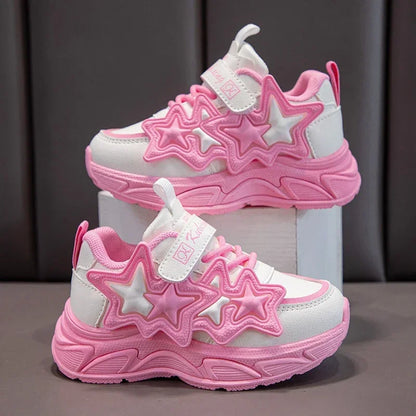 Layered Star Chunky Hook-and-Loop Sneakers for Kids