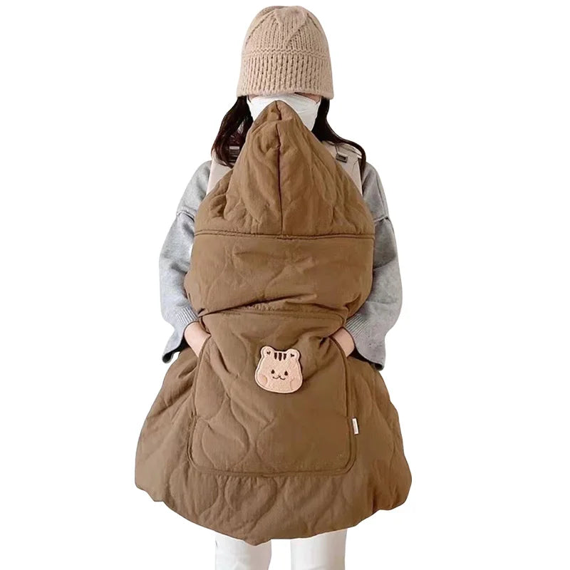 Cozy Hooded Baby Stroller Blanket & Carrier Cover – Quilted Swaddle Wrap for Newborns (Autumn–Winter)
