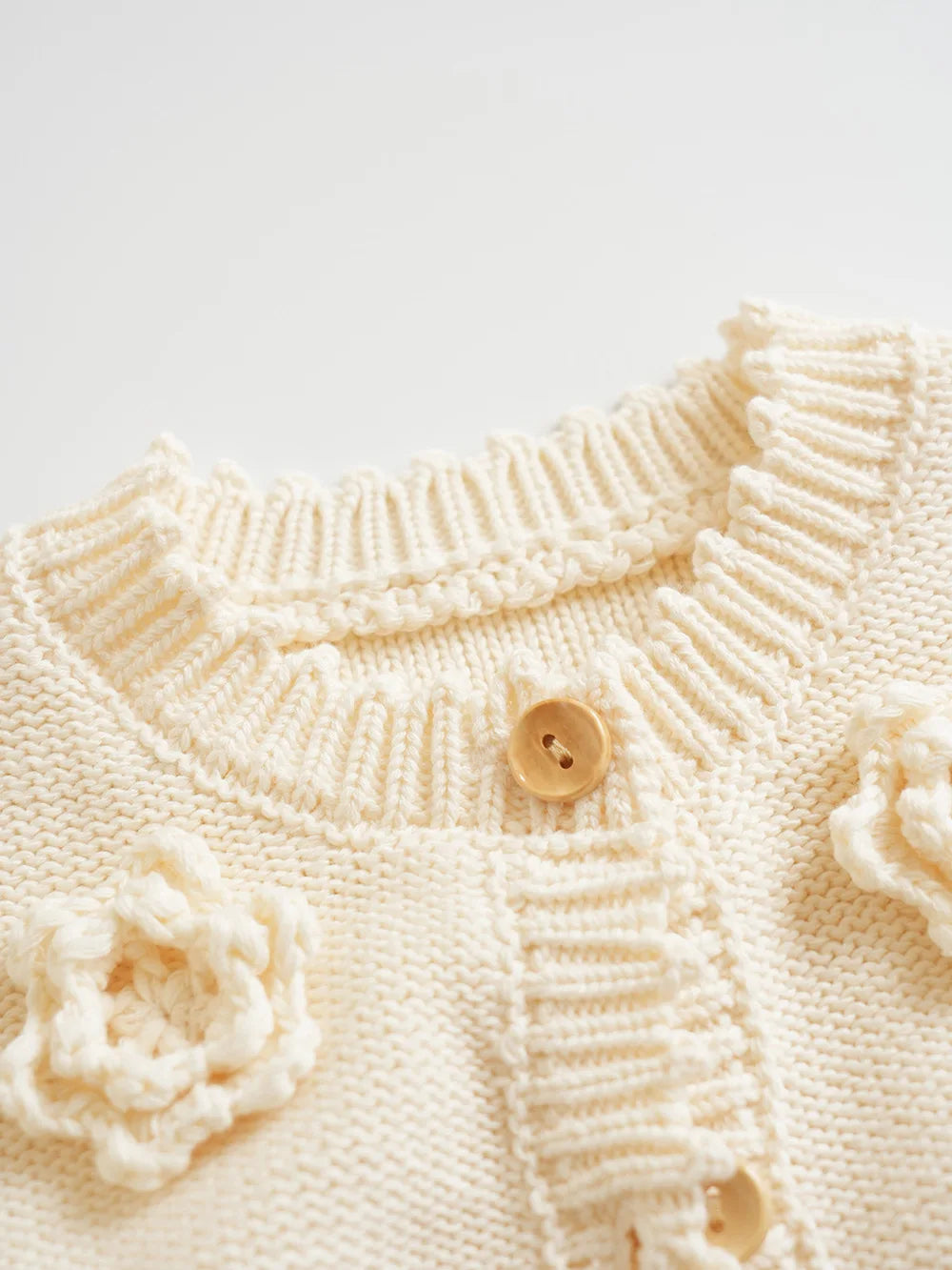 Baby & Toddler Girls Cotton Knit Cardigan (2–6 Years) – Button-Front Sweater with Duck Embroidery