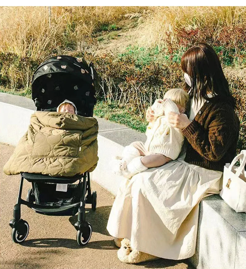 Cozy Hooded Baby Stroller Blanket & Carrier Cover – Quilted Swaddle Wrap for Newborns (Autumn–Winter)