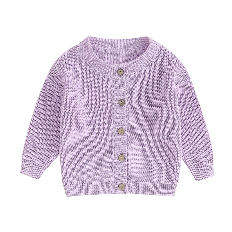 Button-Front Chunky Knit Cardigan for Girls
