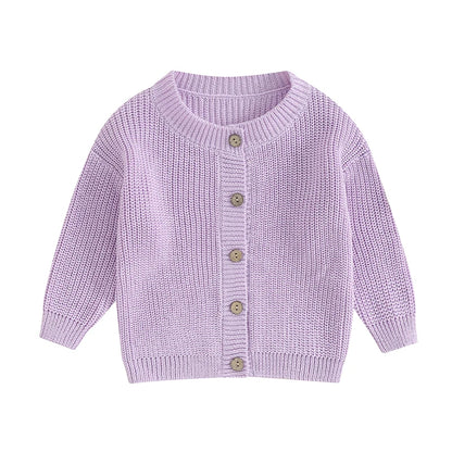 Button-Front Chunky Knit Cardigan for Girls