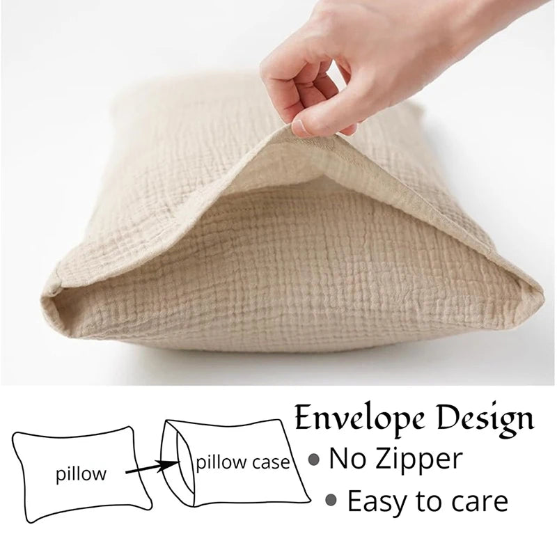 Soft Cotton Muslin Baby Pillowcase with Envelope Closure