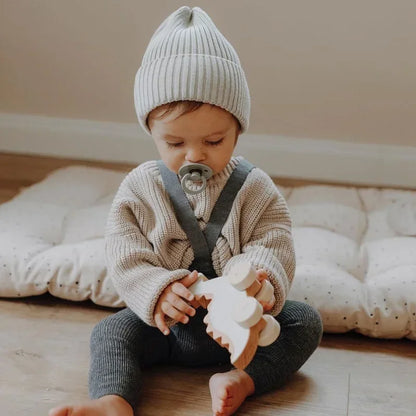 Chunky Ribbed Crewneck Cotton Sweater for Babies & Kids