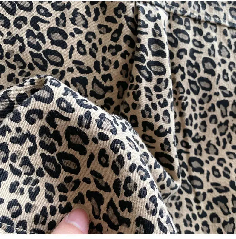 Leopard Print Button-Front Shirt for Boys