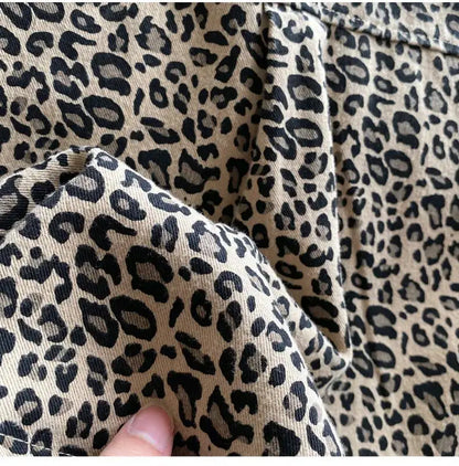 Leopard Print Button-Front Shirt for Boys