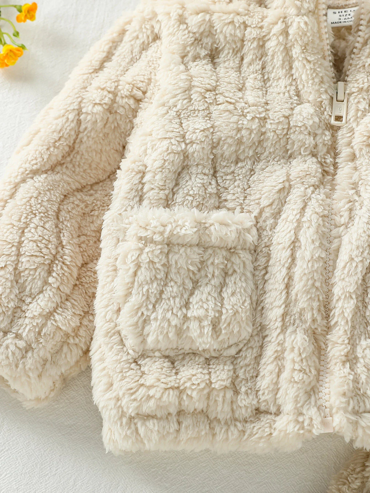 Plush Cable-Texture Jacket & Pants Set for Babies